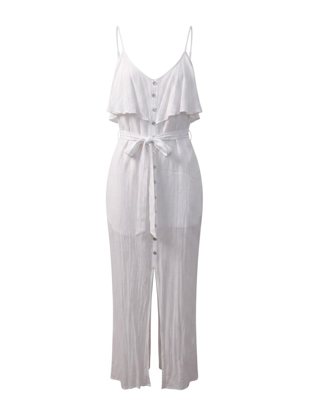 City Chic Women’s M18 PLUS boho white flutter-sleeve front-slit Maxi fairy dress
